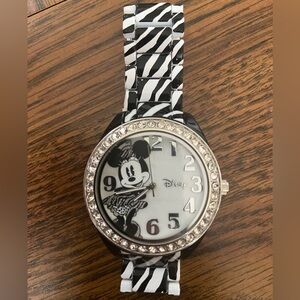 Disney Minnie Mouse Zebra Pattern Watch